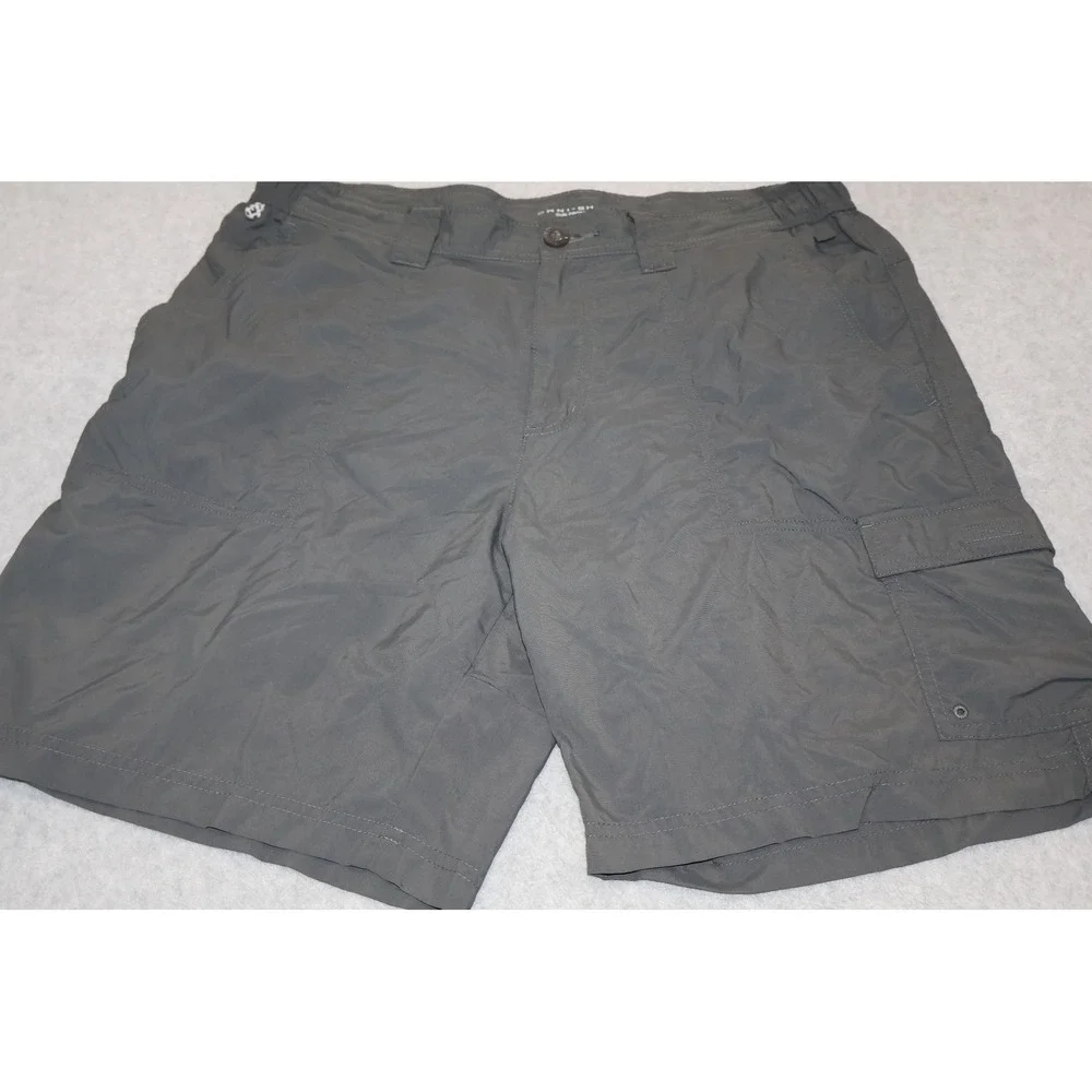 Columbia PFG Cargo Shorts Men 34 Grey Omni-Shade Sun Performance Fishing Gear